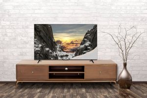 Empty interior of room with vase over brick wall background 3d rendering