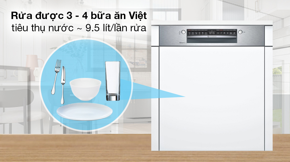 Máy rửa chén bán âm Bosch SMI4ECS14E