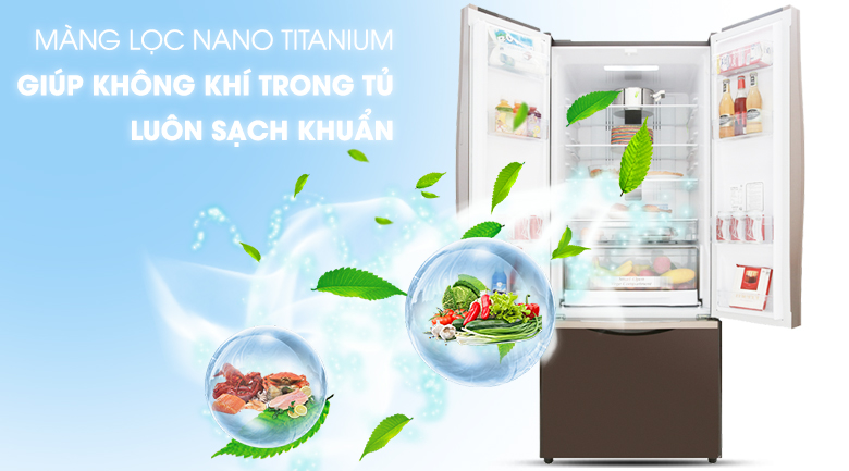 Kháng khuẩn hiệu quả với công nghệ Nano Titanium - Tủ lạnh Hitachi Inverter 429 lít R-WB545PGV2 GBW