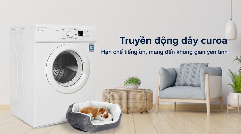 Máy sấy thông hơi Casper 7.2 Kg TD-72VWD - Dây curoa