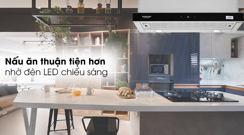 Đèn led Máy hút mùi âm tủ Sunhouse SHB6288MT