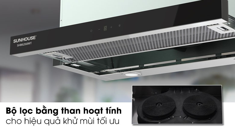 Bộ lọc than hoạt tính Máy hút mùi âm tủ Sunhouse SHB6288MT