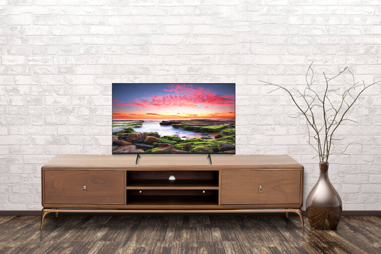 Empty interior of room with vase over brick wall background 3d rendering